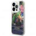 Etui IPHONE 14 PRO MAX Guess Hardcase Flower Liquid Glitter (GUHCP14XLFLSB) niebieskie