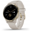 Smartwatch Garmin Venu 2S Jasnozłota ramka ze stali nierdzewnej z jasnopiaskową kopertą i silikonowym paskiem 010-02429-11