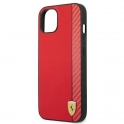 Oryginalne Etui IPHONE 13 MINI Ferrari Hardcase On Track Carbon Stripe (FESAXHCP13SRE) czerwone