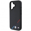 Mercedes Oryginalne Etui IPHONE 16 PLUS BMW Hardcase Carbon Tricolor Line MagSafe (BMHMP16M23PUDTK) czarne