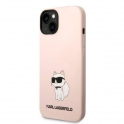 Oryginalne Etui IPHONE 14 Karl Lagerfeld Hardcase Silicone Choupette (KLHCP14SSNCHBCP) różowe