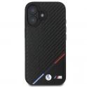 Mercedes Oryginalne Etui IPHONE 16 PLUS BMW Hardcase Carbon Tricolor Line MagSafe (BMHMP16M23PUDTK) czarne