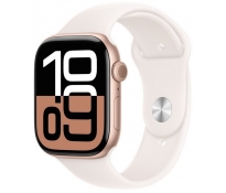 Smartwatch Apple Watch Series 10 GPS 46mm Aluminium złoty z paskiem sport różowy M/L MWWU3