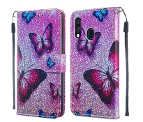 Etui Brokat portfel Sequins SAMSUNG GALAXY A40  motyle