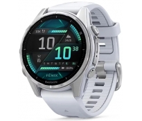 Smartwatch Garmin Fenix 8 43mm Amoled srebrny z białym paskiem 010-02903-00