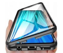 Etui SAMSUNG GALAXY A22 5G 3w1 Double Magnetic 360° Aluminium i Szkło czarne
