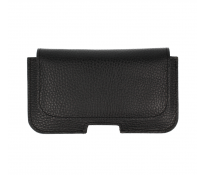 Kabura skórzana do paska SAMSUNG S8, S9, A40, IPHONE X, LG G3 czarna groszek