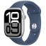 Smartwatch Apple Watch Series 10 GPS 46mm Aluminium srebrny z paskiem sport denin M/L MWWM3